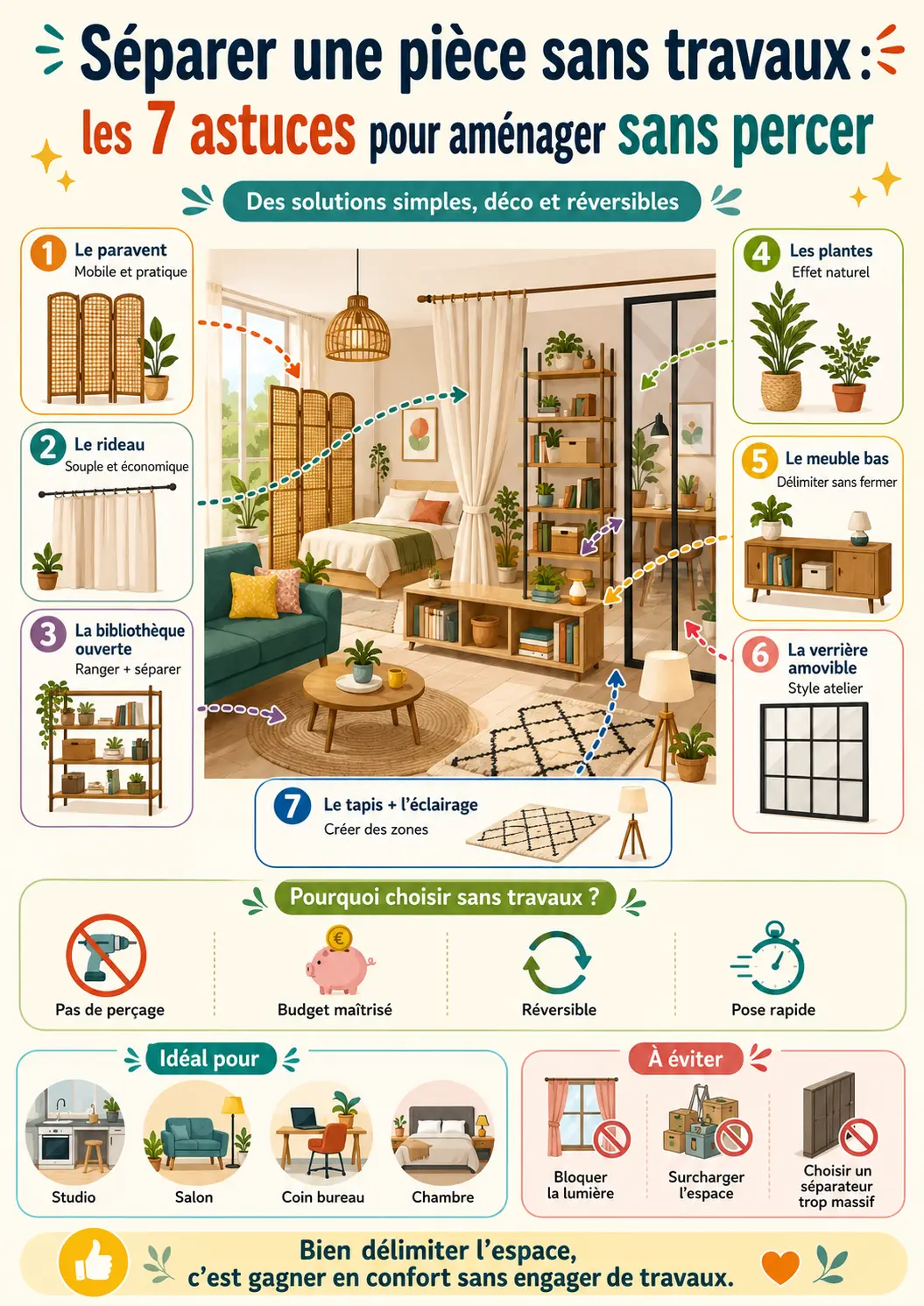7 astuces pour aménager sans percer